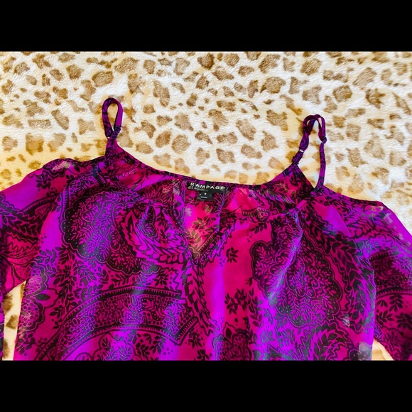 Rampage sheer pink and black top - Picture 4 of 7